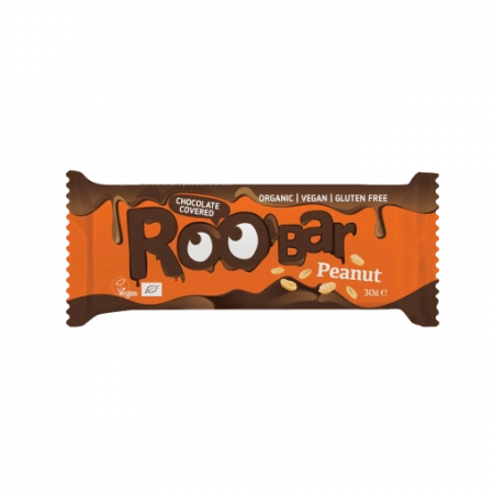 Био Фъстъчен бар, покрит с шоколад, 30g, Roobar 