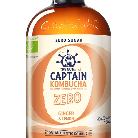 Био Комбуча с Джинджифил и Лимон, без захар, 400ml, Captain Kombucha