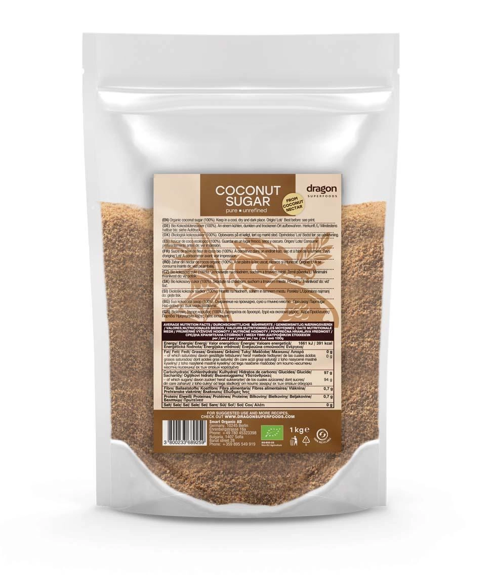 Био Кокосова Захар, 1kg, Dragon Superfoods