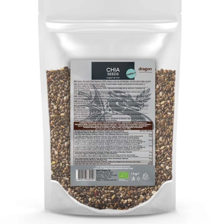 Био Чиа Семена, 1kg, Dragon Superfoods