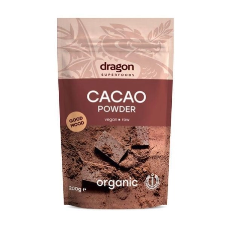 Био Какао на Прах, сурово, 200g, Dragon Superfoods