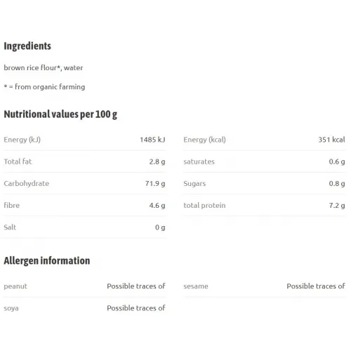 Био Нудли Рамен от Кафяв Ориз без Глутен, 280g, Terrasana