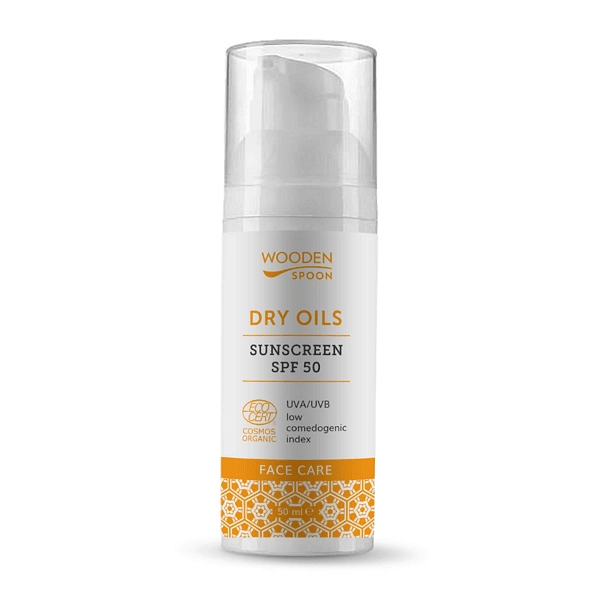 Био Слънцезащитен Лосион за лице "Dry oils" SPF50, 50ml, Wooden Spoon