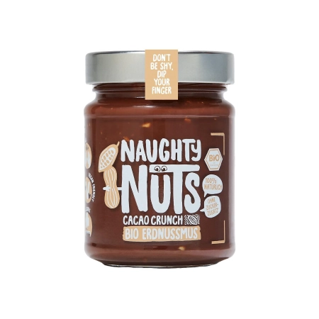 Био Фъстъчен Тахан с Парченца Фъстъци и Какао, 250g, Naughty Nuts