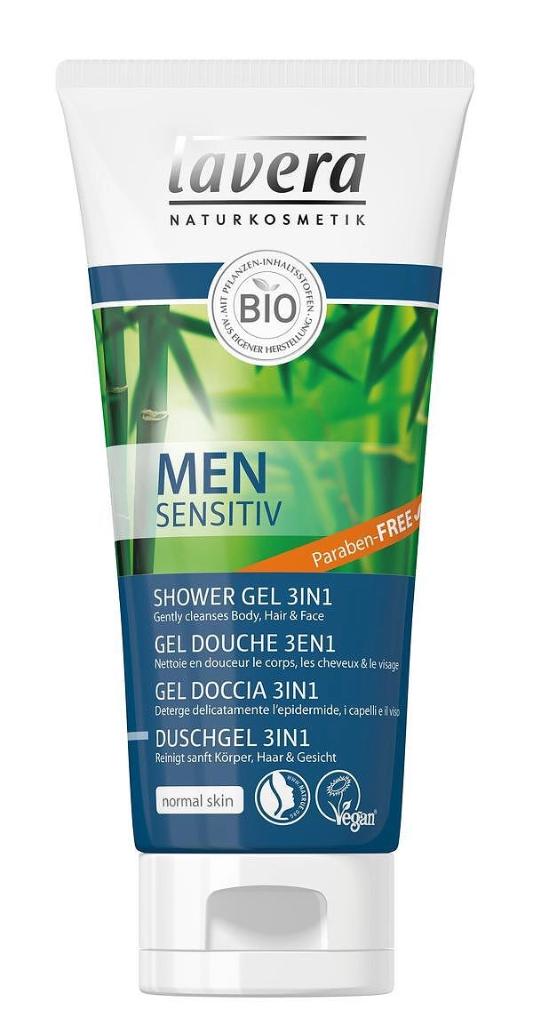 Men Sensitiv, БИО ВИТАЛИЗИРАЩ 3 В 1 ДУШ-ШАМПОАН, 200ml, Lavera