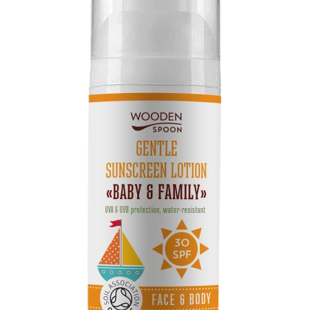 Био Слънцезащитен Лосион Baby&Family Invisible Zinc, SPF30, 50ml, Wooden Spoon