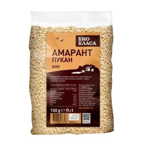 Био Амарант Пукан, 100g, Био Класа