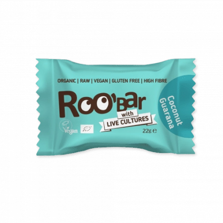 Био Сурови Топчета с Гуарана и Кокос, 22g, Roobar with live cultures