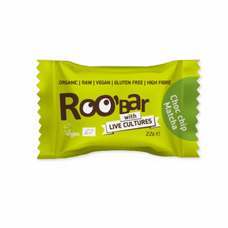 Био Сурови Топчета с Матча и Шоко Дропс, 22g, Roobar with live cultures